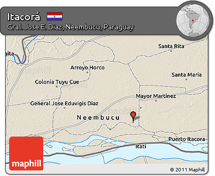 Shaded Relief 3D Map of Itacorá