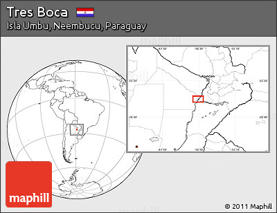 Blank Location Map of Tres Boca