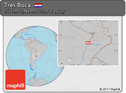 Gray Location Map of Tres Boca