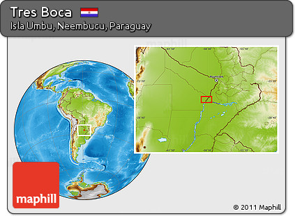 Physical Location Map of Tres Boca