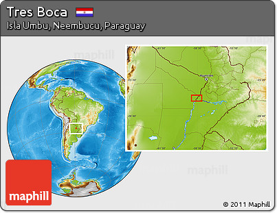 Physical Location Map of Tres Boca