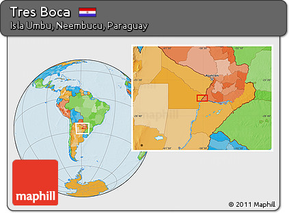 Political Location Map of Tres Boca