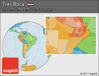 Political Location Map of Tres Boca