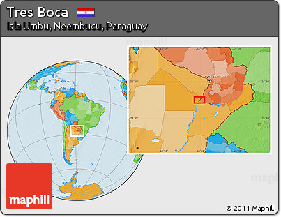 Political Location Map of Tres Boca