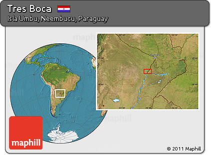 Satellite Location Map of Tres Boca
