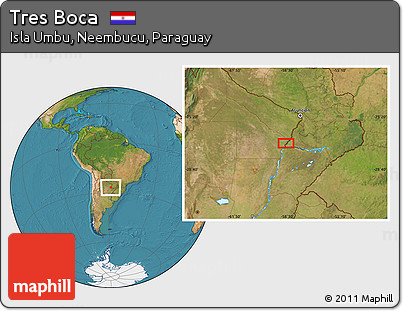 Satellite Location Map of Tres Boca