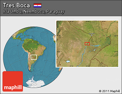 Satellite Location Map of Tres Boca