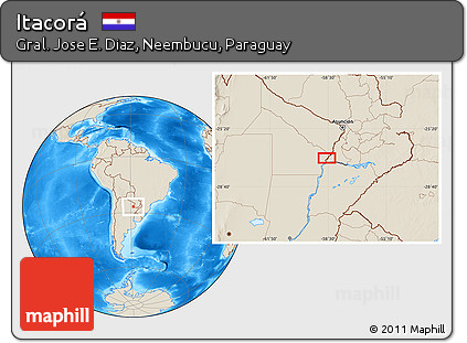 Shaded Relief Location Map of Itacorá