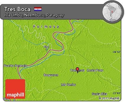 Physical Map of Tres Boca