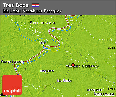 Physical Map of Tres Boca