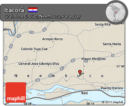 Shaded Relief Map of Itacorá