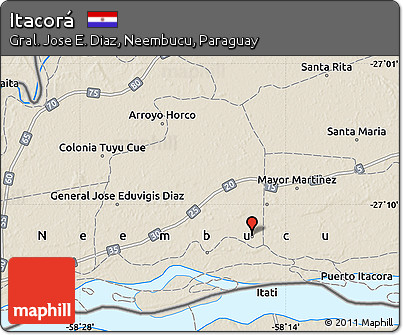 Shaded Relief Map of Itacorá