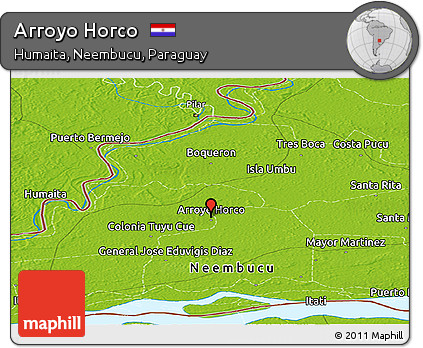 Physical Panoramic Map of Arroyo Horco