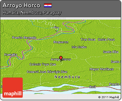Physical Panoramic Map of Arroyo Horco