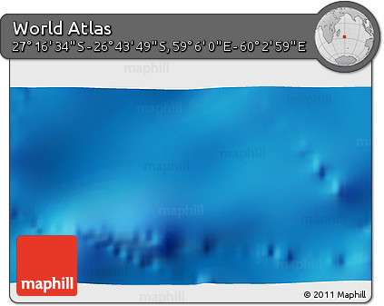 Physical 3D Map of the Area around 27° 0' 12" S, 59° 34' 30" E