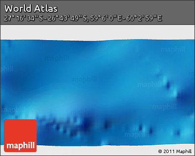Physical 3D Map of the Area around 27° 0' 12" S, 59° 34' 30" E