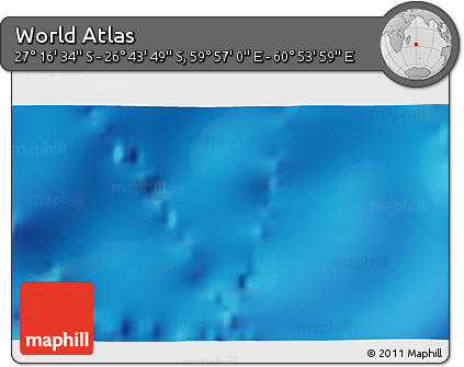 Physical 3D Map of the Area around 27° 0' 12" S, 60° 25' 29" E