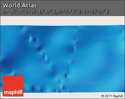 Physical 3D Map of the Area around 27° 0' 12" S, 60° 25' 29" E