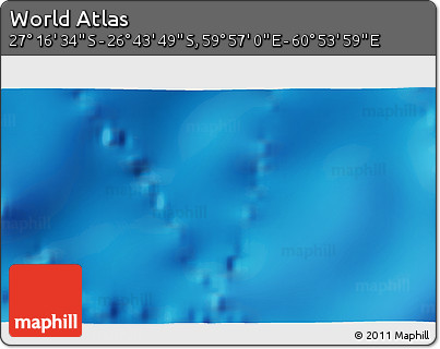 Physical 3D Map of the Area around 27° 0' 12" S, 60° 25' 29" E