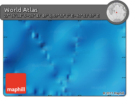 Physical Map of the Area around 27° 0' 12" S, 60° 25' 29" E