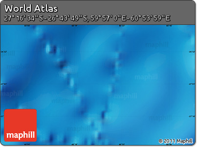 Physical Map of the Area around 27° 0' 12" S, 60° 25' 29" E