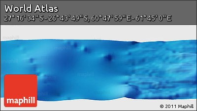 Physical Panoramic Map of the Area around 27° 0' 12" S, 61° 16' 29" E