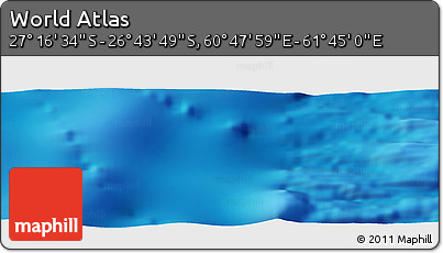 Physical Panoramic Map of the Area around 27° 0' 12" S, 61° 16' 29" E
