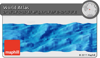 Physical Panoramic Map of the Area around 27° 0' 12" S, 62° 7' 30" E