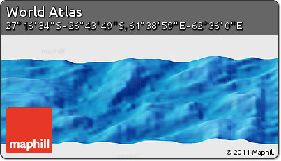 Physical Panoramic Map of the Area around 27° 0' 12" S, 62° 7' 30" E