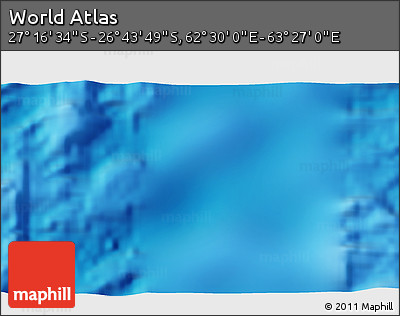 Physical 3D Map of the Area around 27° 0' 12" S, 62° 58' 30" E