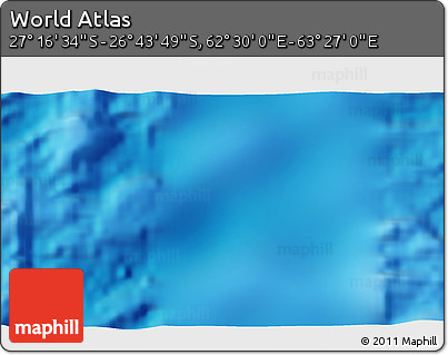 Physical 3D Map of the Area around 27° 0' 12" S, 62° 58' 30" E
