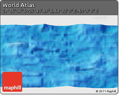 Physical 3D Map of the Area around 27° 0' 12" S, 64° 40' 30" E