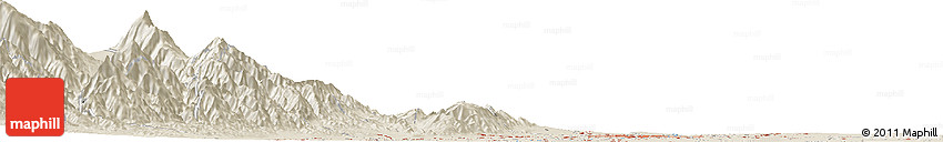 Shaded Relief Horizon Map of the Area around 27° 0' 12" S, 65° 22' 30" W