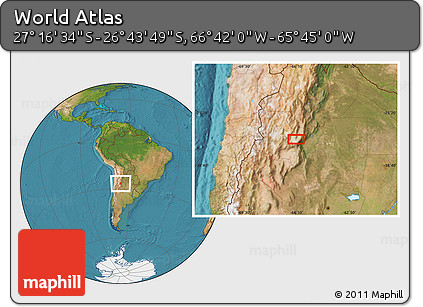 Satellite Location Map of the Area around 27° 0' 12" S, 66° 13' 29" W