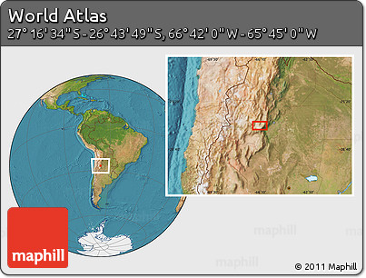 Satellite Location Map of the Area around 27° 0' 12" S, 66° 13' 29" W