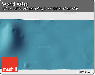 Satellite 3D Map of the Area around 27° 0' 12" S, 6° 1' 30" E