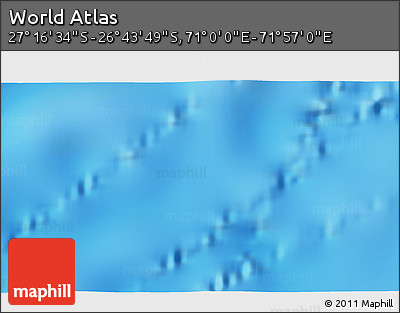 Physical 3D Map of the Area around 27° 0' 12" S, 71° 28' 29" E