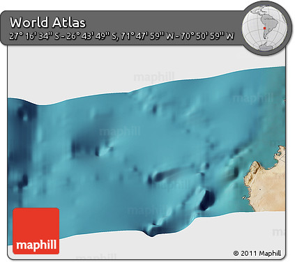 Satellite 3D Map of the Area around 27° 0' 12" S, 71° 19' 29" W