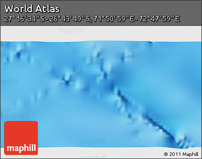 Physical 3D Map of the Area around 27° 0' 12" S, 72° 19' 29" E