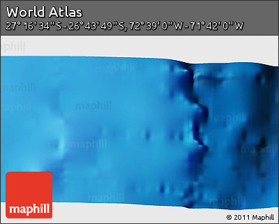 Physical 3D Map of the Area around 27° 0' 12" S, 72° 10' 30" W