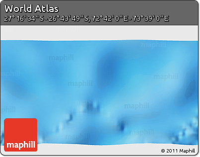 Physical 3D Map of the Area around 27° 0' 12" S, 73° 10' 30" E