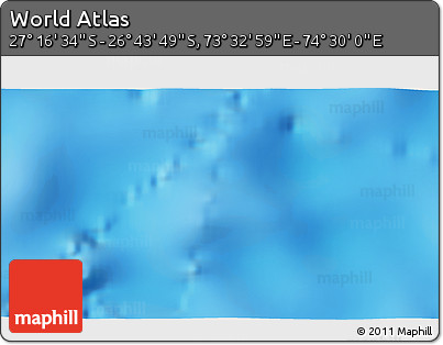 Physical 3D Map of the Area around 27° 0' 12" S, 74° 1' 30" E