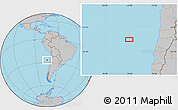 Gray Location Map of the area around 27° 0' 12" S, 74° 43' 29" W
