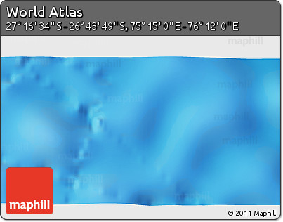 Physical 3D Map of the Area around 27° 0' 12" S, 75° 43' 29" E
