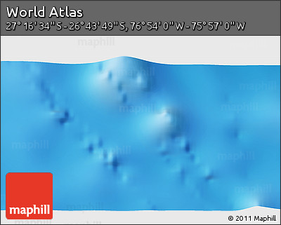 Physical 3D Map of the Area around 27° 0' 12" S, 76° 25' 30" W