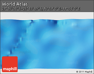 Physical 3D Map of the Area around 27° 0' 12" S, 77° 25' 30" E