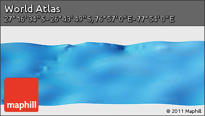 Physical Panoramic Map of the Area around 27° 0' 12" S, 77° 25' 30" E
