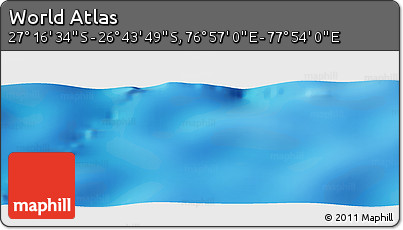 Physical Panoramic Map of the Area around 27° 0' 12" S, 77° 25' 30" E