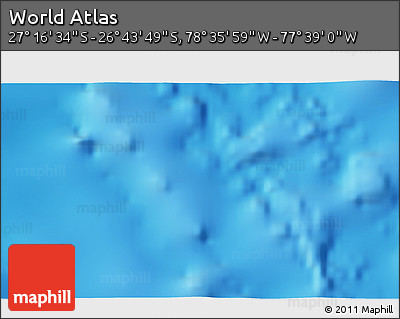 Physical 3D Map of the Area around 27° 0' 12" S, 78° 7' 30" W