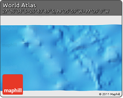 Physical 3D Map of the Area around 27° 0' 12" S, 78° 7' 30" W